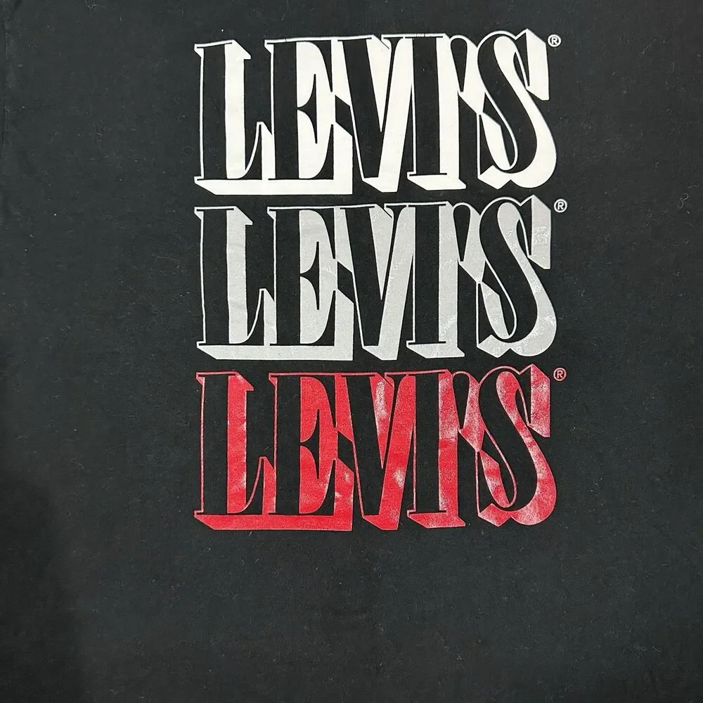 Levi’s Strauss & Co Cotton Graphic T-Shirt Men's Sz L Black Red Grey White